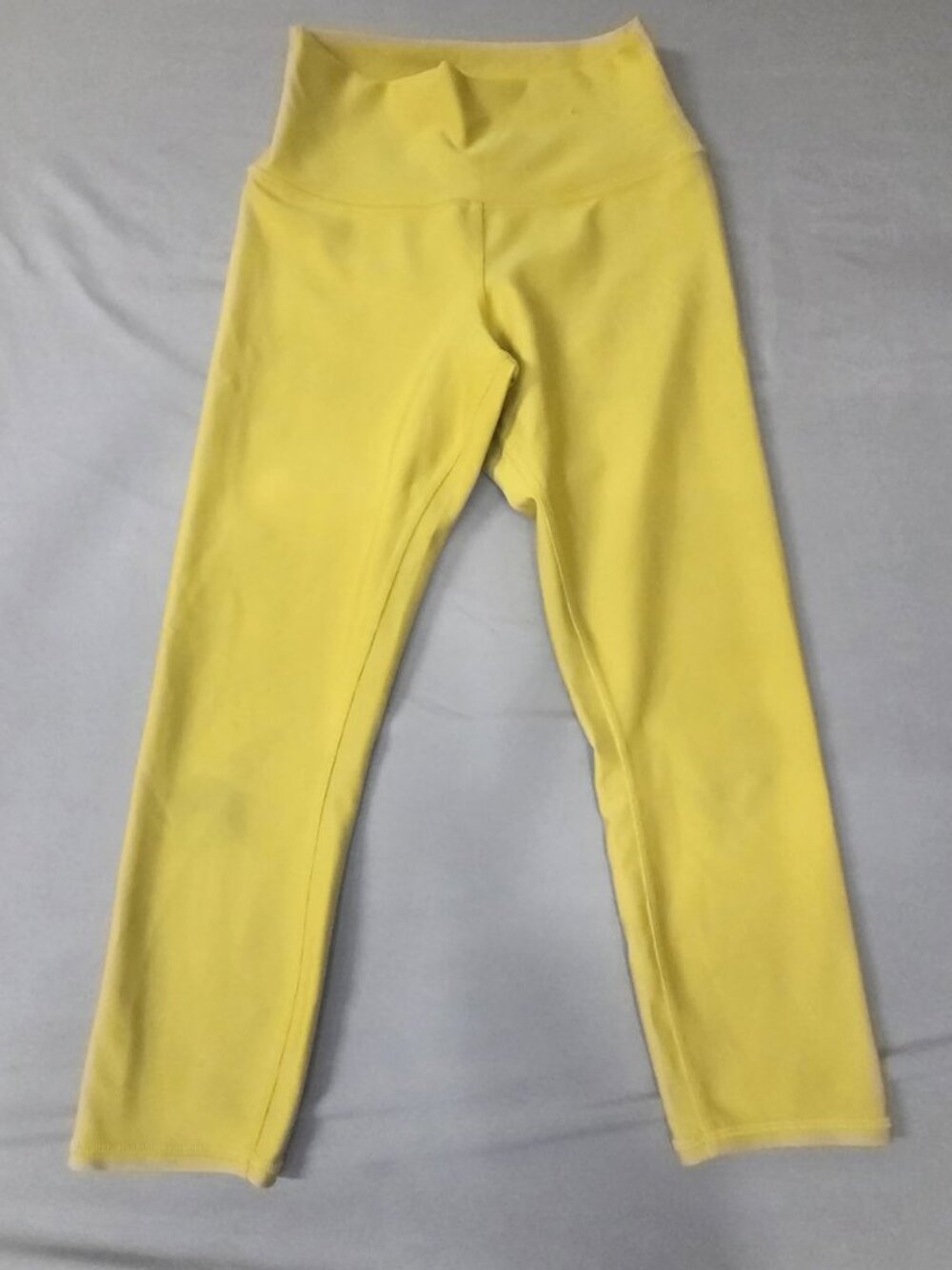 Alo Yoga M Yellow High Rise Leggings Waistband Flaw